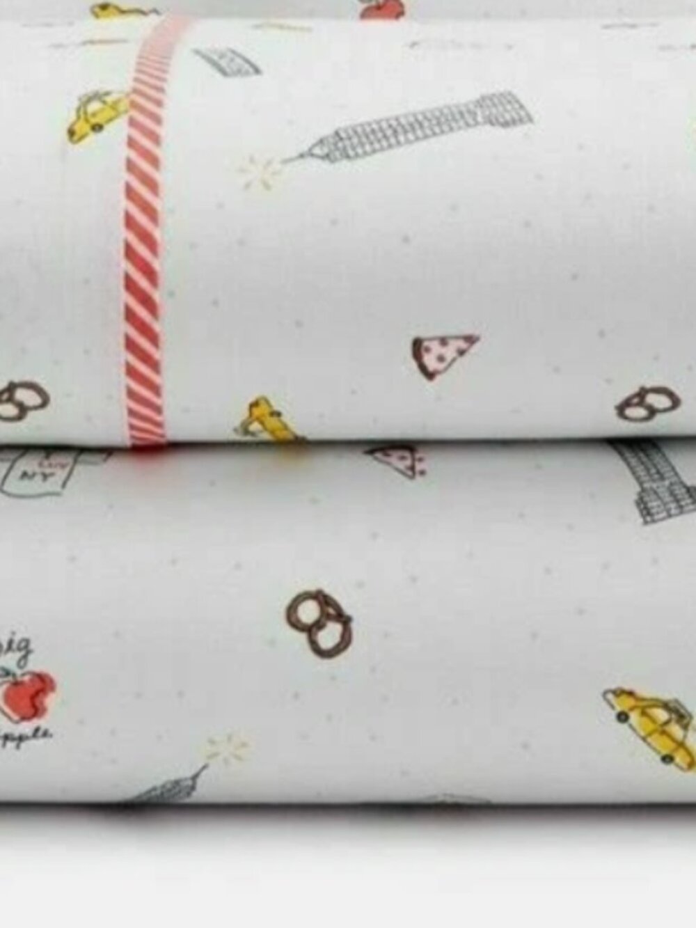 Martha Stewart Collection Empire State I Love New York Cotton Flat Sheet TWIN